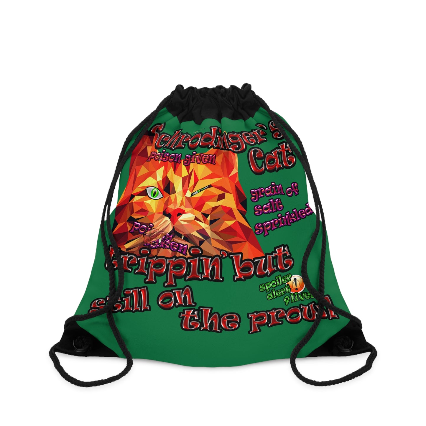 schrodinger's cat - Drawstring Bag (dark green)