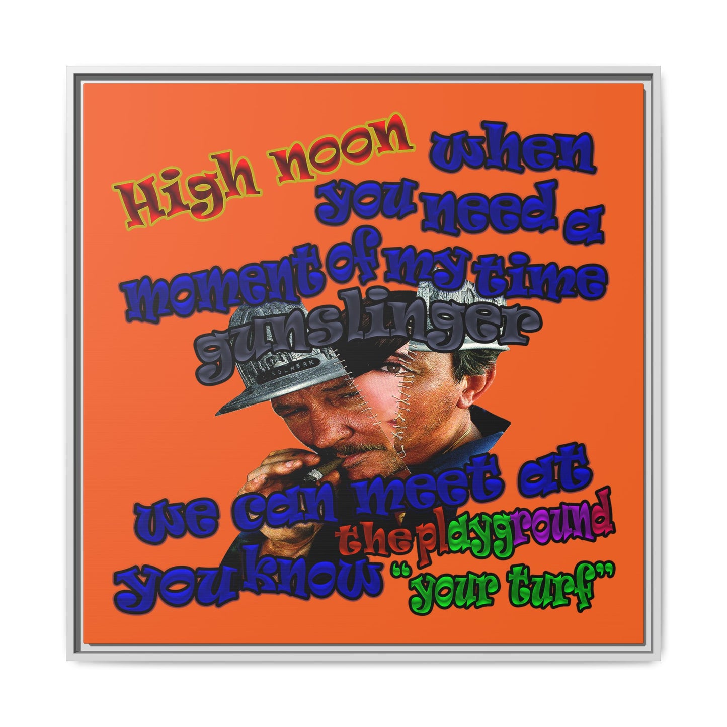 high noon - framed canvas art (orange)