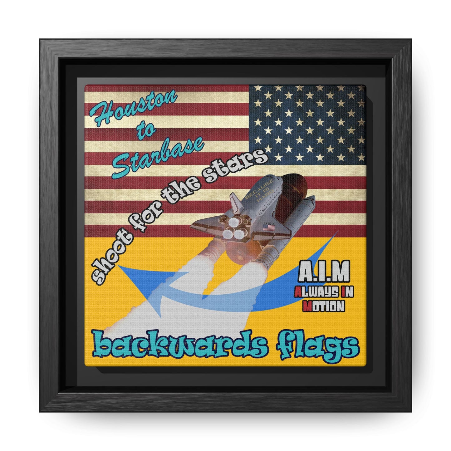 shoot for the stars - framed canvas art (yellow)