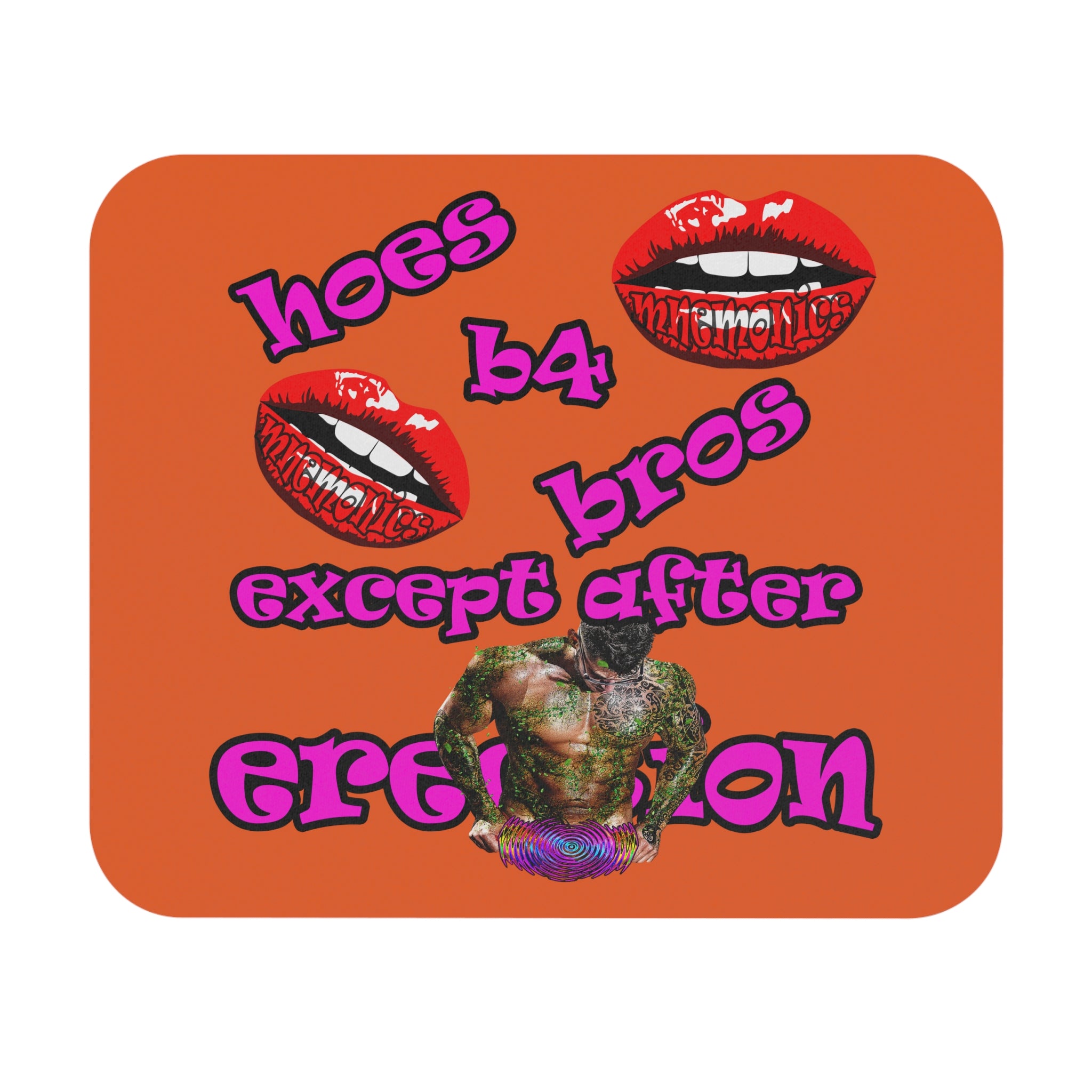 hoes b4 bros - Mouse Pad (Rectangle) (orange)