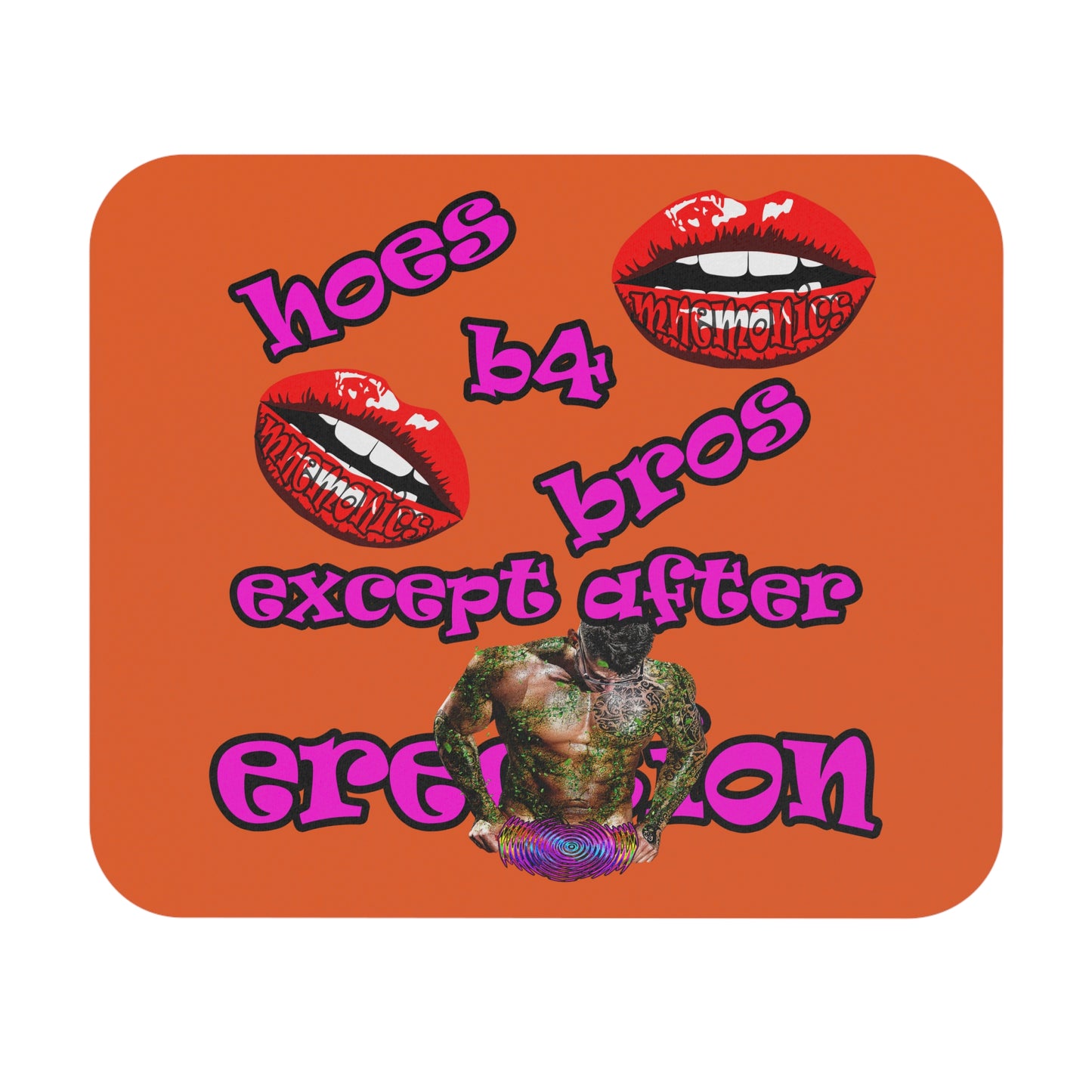 hoes b4 bros - Mouse Pad (Rectangle) (orange)