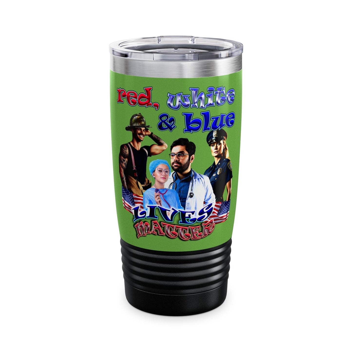rw&b lives matter - Ringneck Tumbler, 20oz (green)