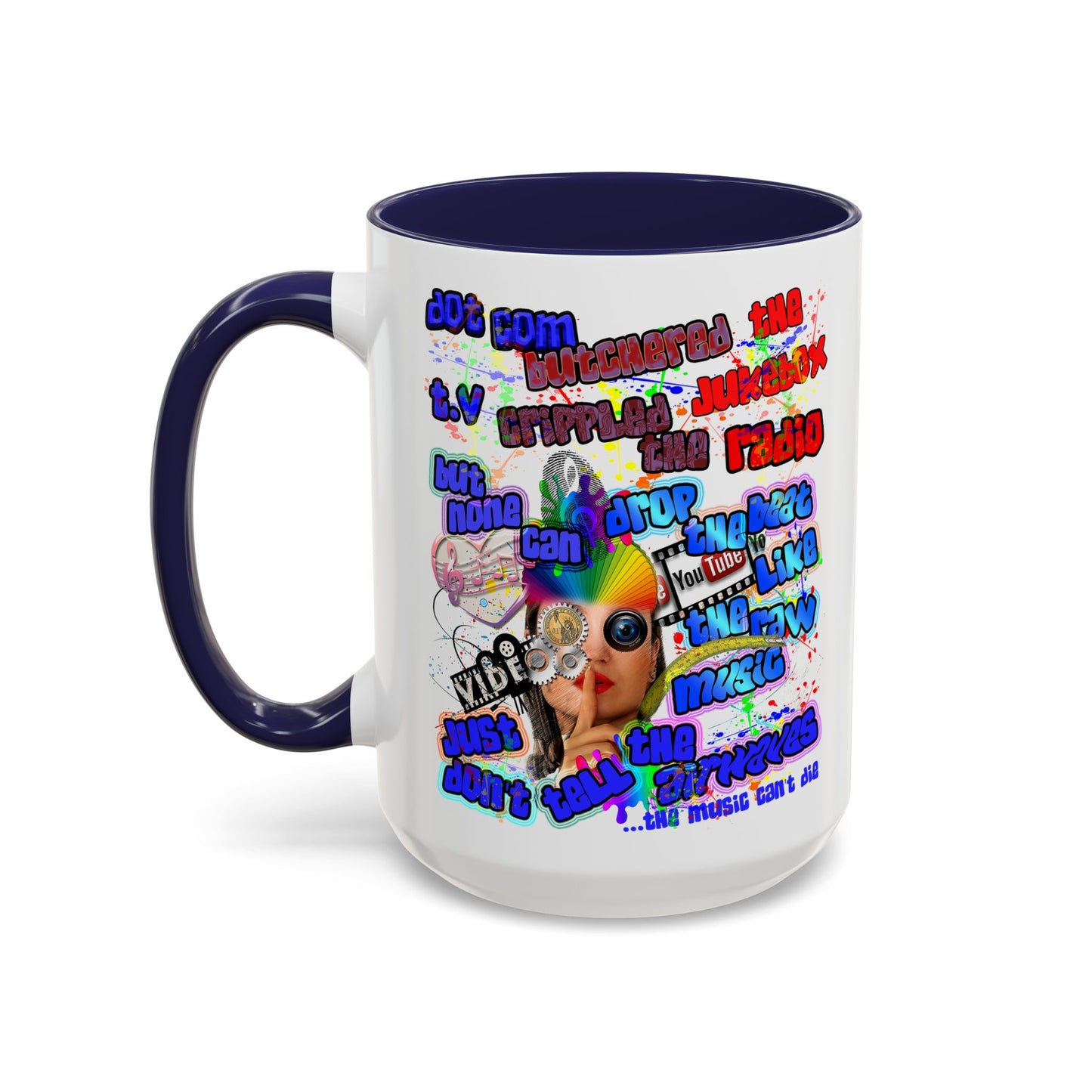 drop the beat - Accent Mug (white)