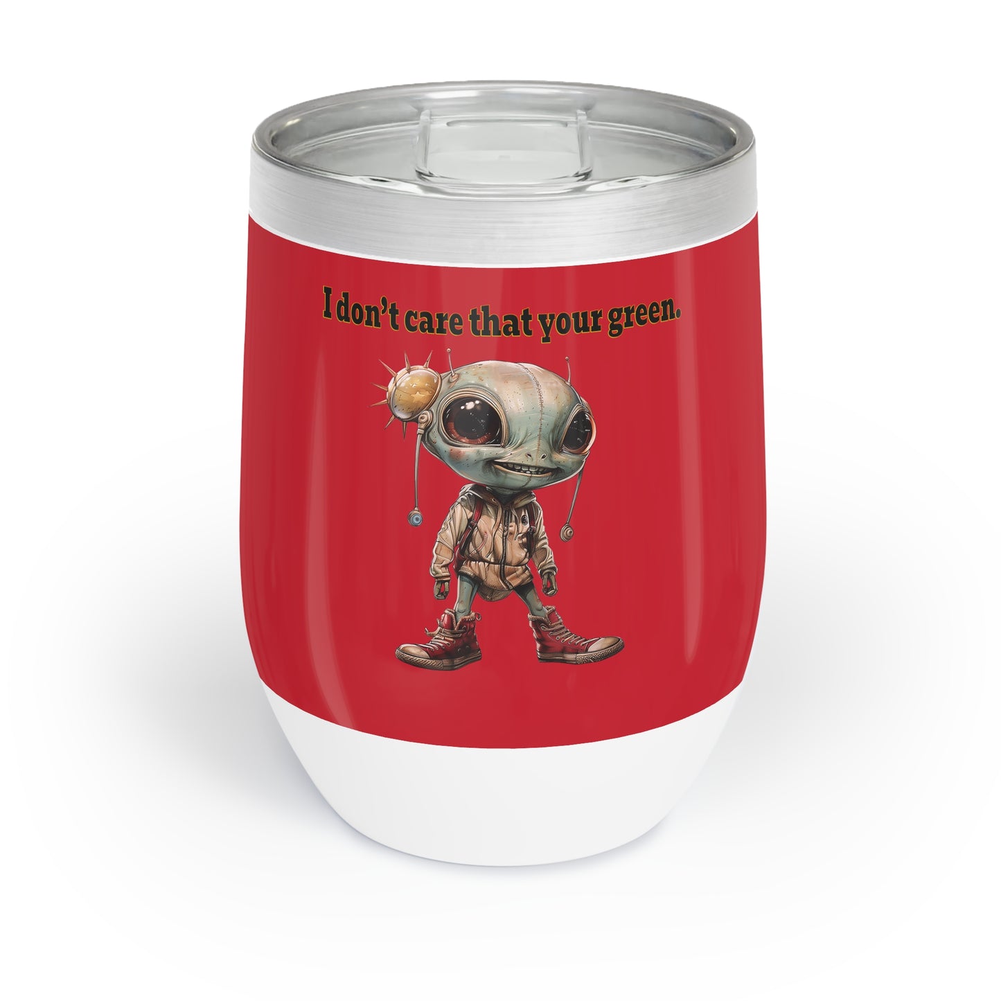 I don't care that your grey - Chill Wine Tumbler (dark red)