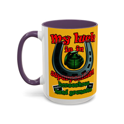 my luck - Accent Mug (yellow)
