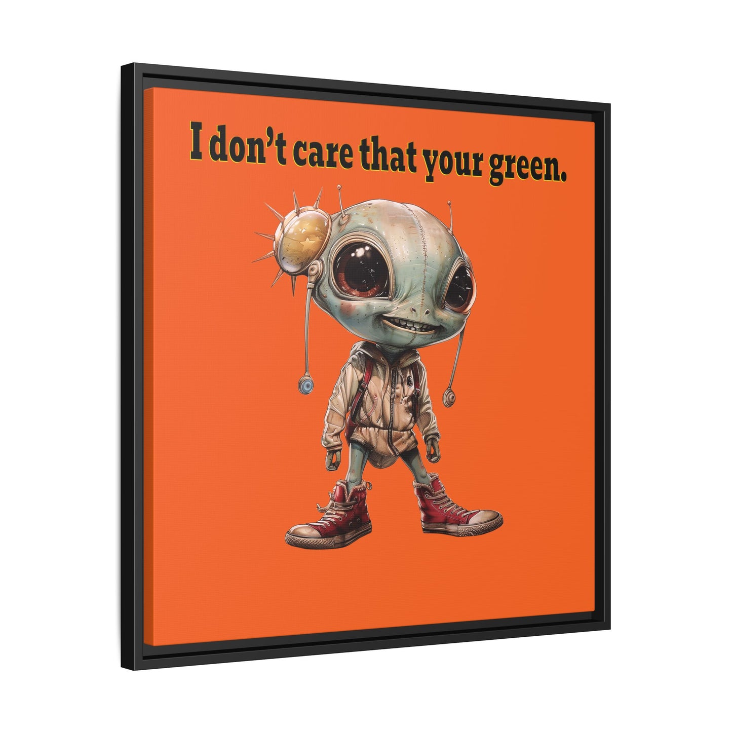 I don't care that your green - framed canvas art (orange)