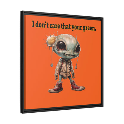 I don't care that your green - framed canvas art (orange)