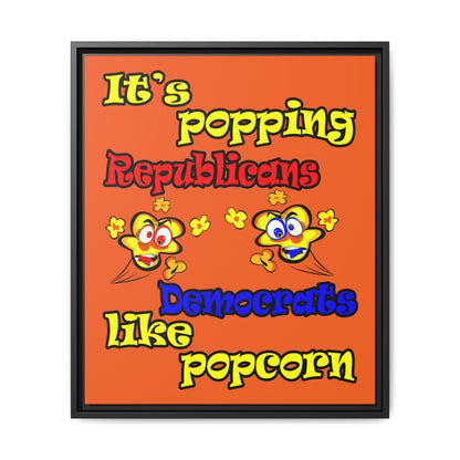 popping like popcorn - framed canvas art (orange)
