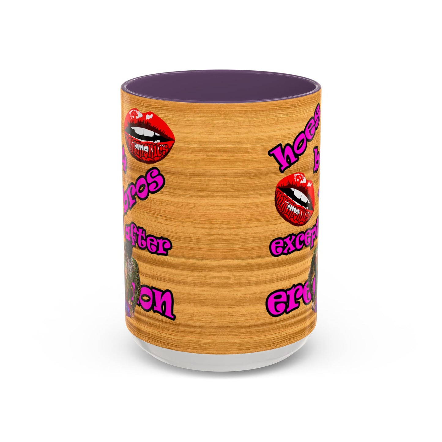 hoes b4 bros - Accent Mug (butterscotch wood finish)