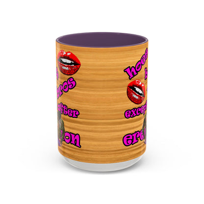 hoes b4 bros - Accent Mug (butterscotch wood finish)