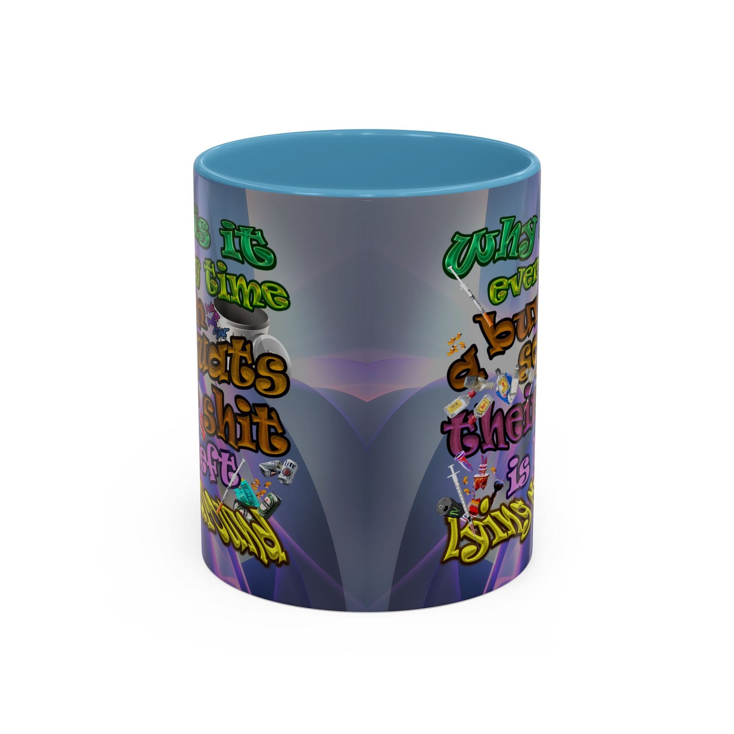 the bum's shit - Accent Mug (grey-pink wave)
