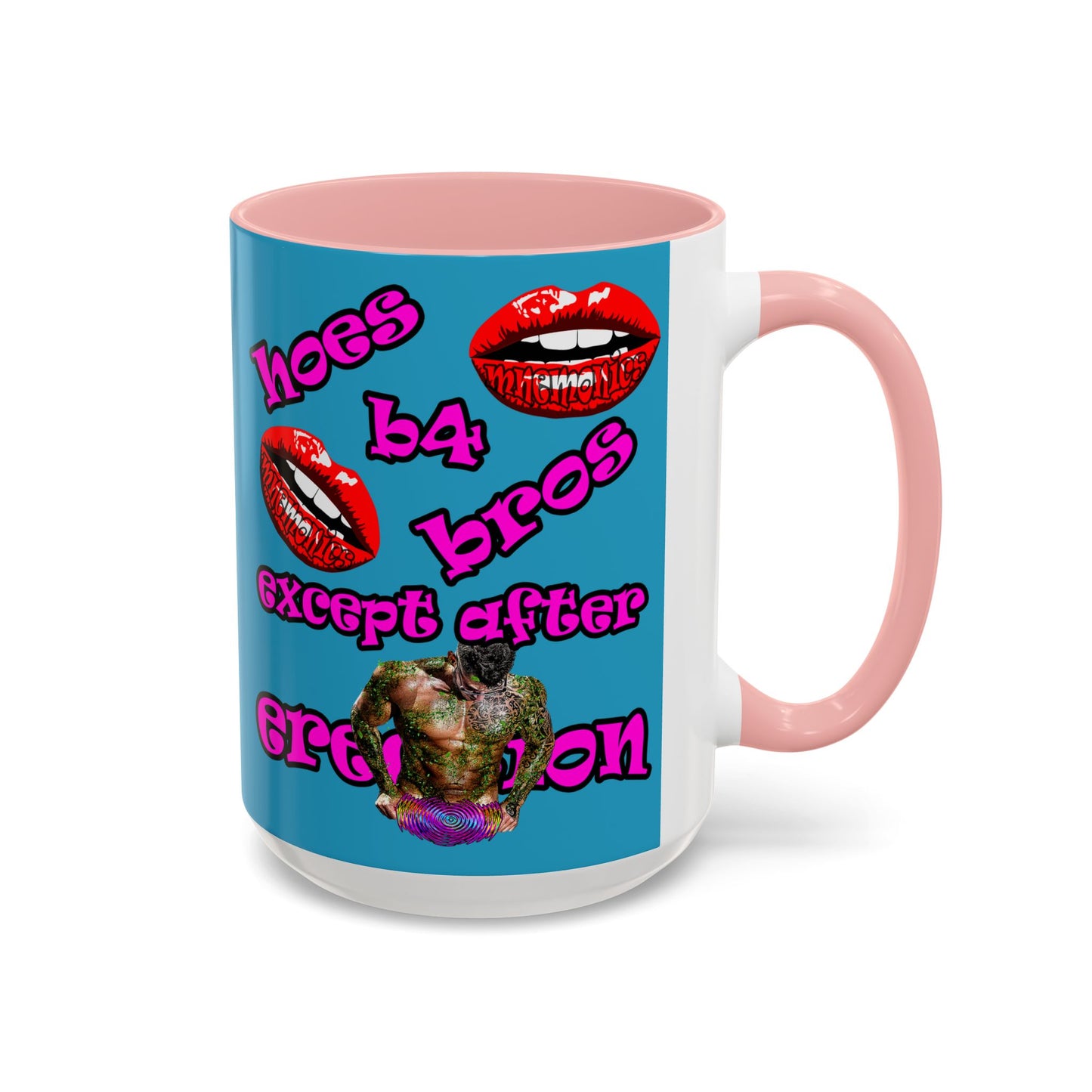 hoes b4 bros - Accent Mug (turquoise)