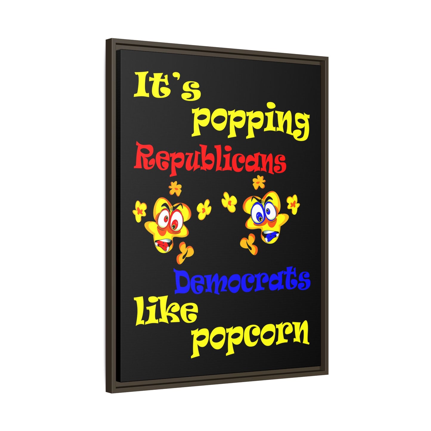 popping like popcorn - framed canvas art (black)