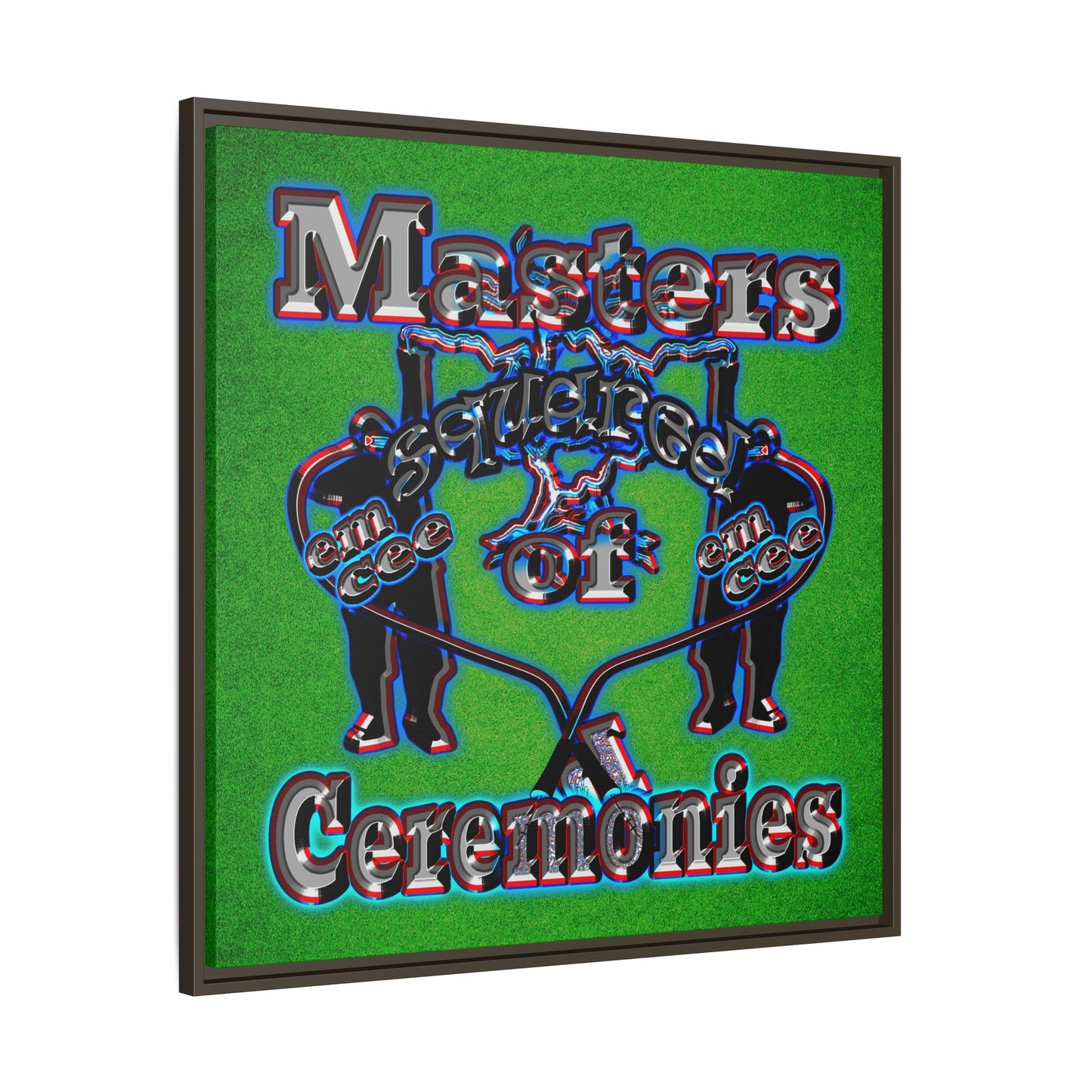 em cee squared - framed canvas art (green turf)