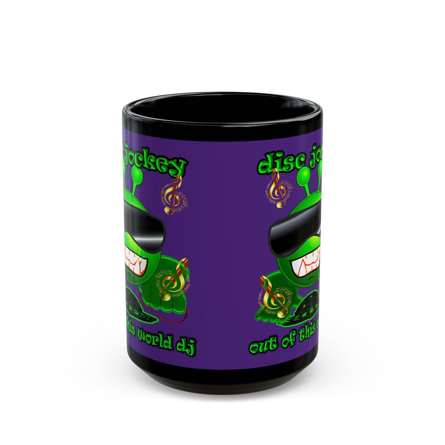 disc jockey - Black Mug (purple)