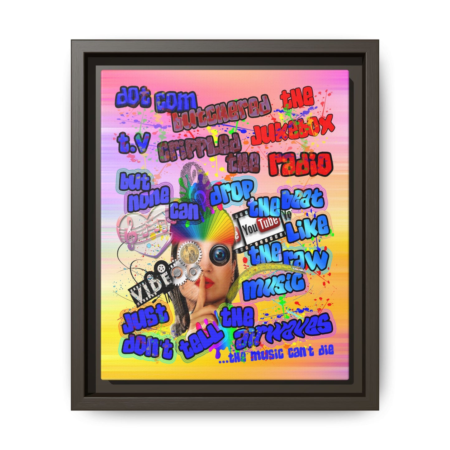 drop the beat - framed canvas art (color blur)
