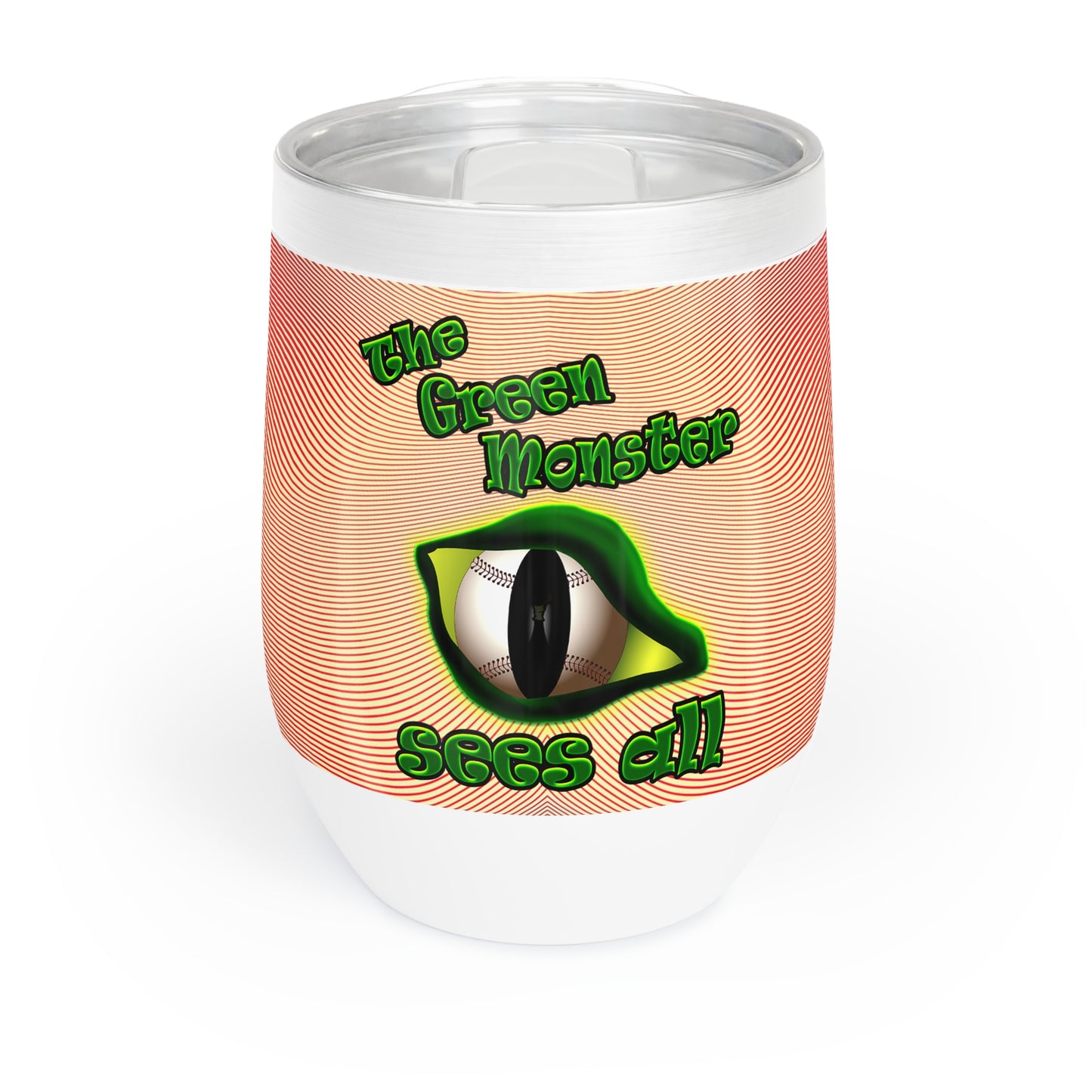green monster - Chill Wine Tumbler (yellow-orange wave)
