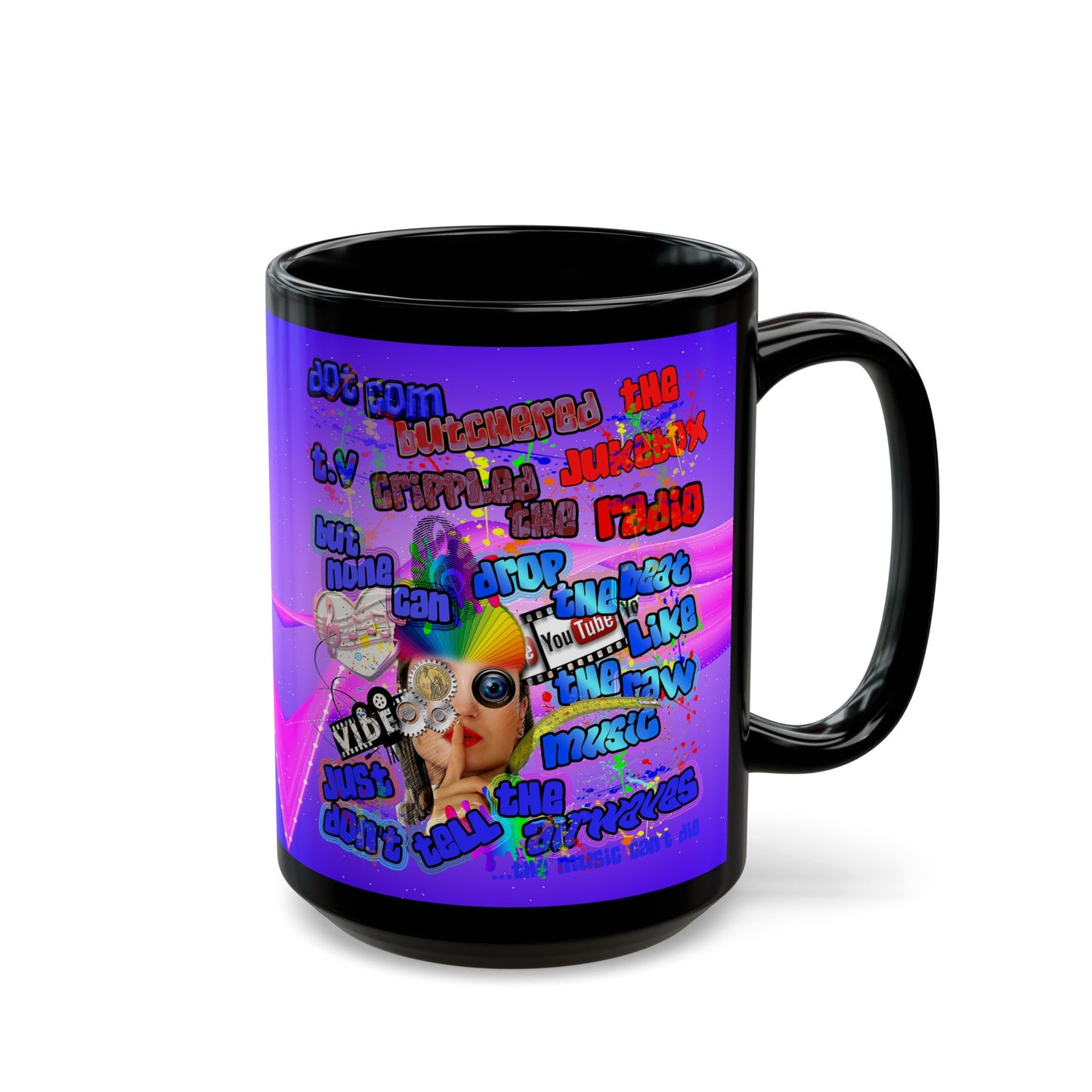 drop the beat - Black Mug (purple-pink wave)