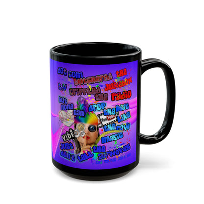 drop the beat - Black Mug (purple-pink wave)