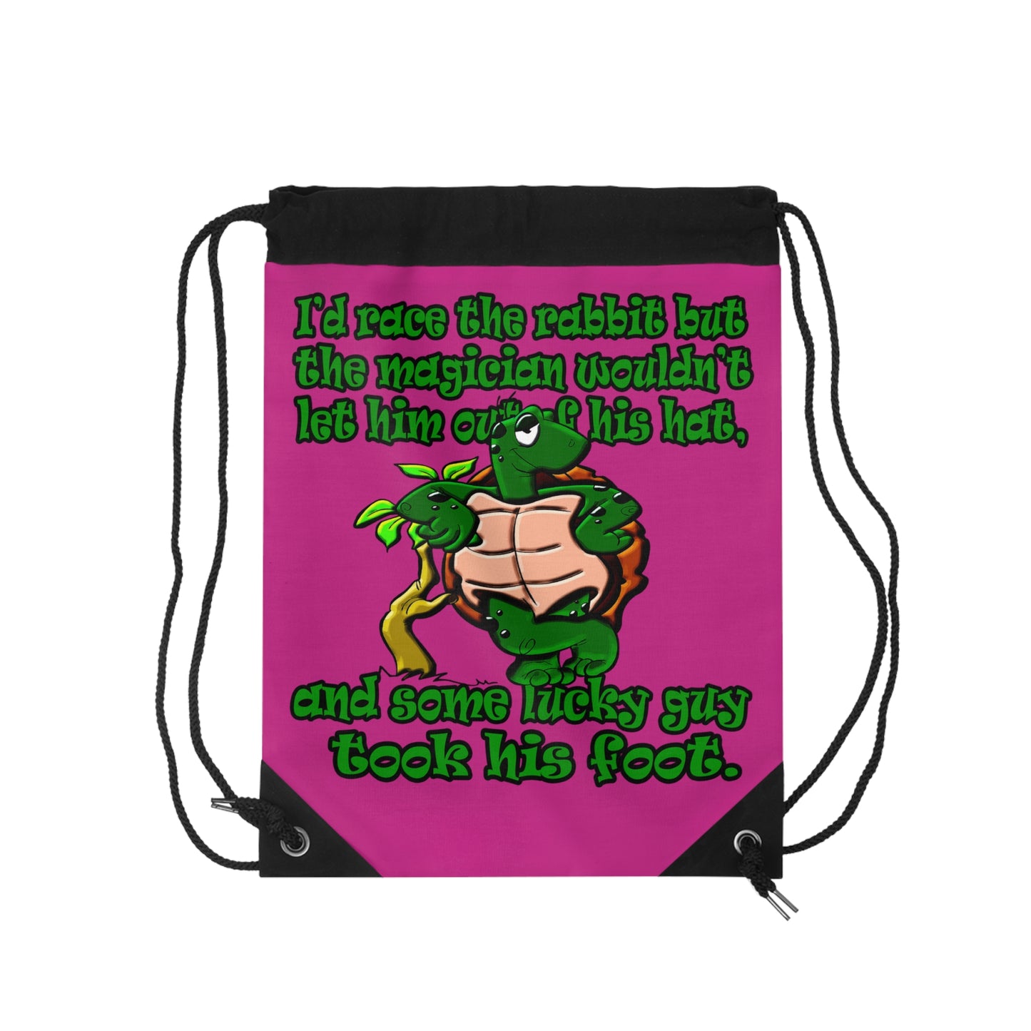 turtle race - Drawstring Bag (pink)