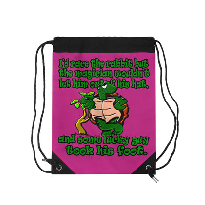 turtle race - Drawstring Bag (pink)