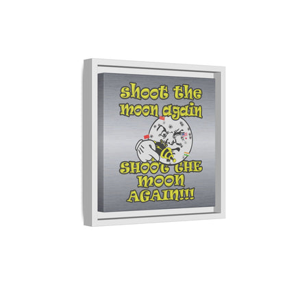 shoot the moon again - framed canvas art (brushed nickel)
