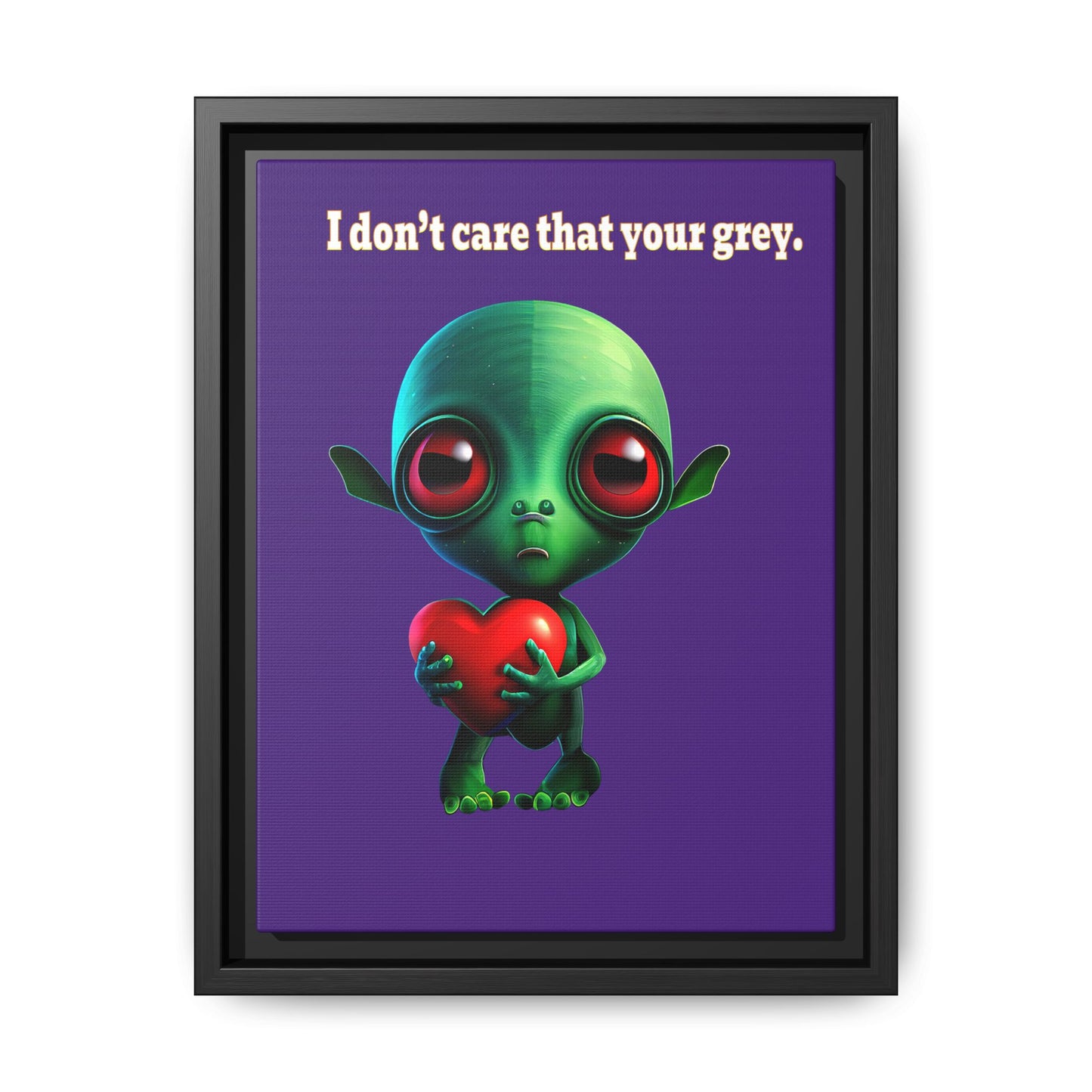 I don't care that your grey - framed canvas art (purple)