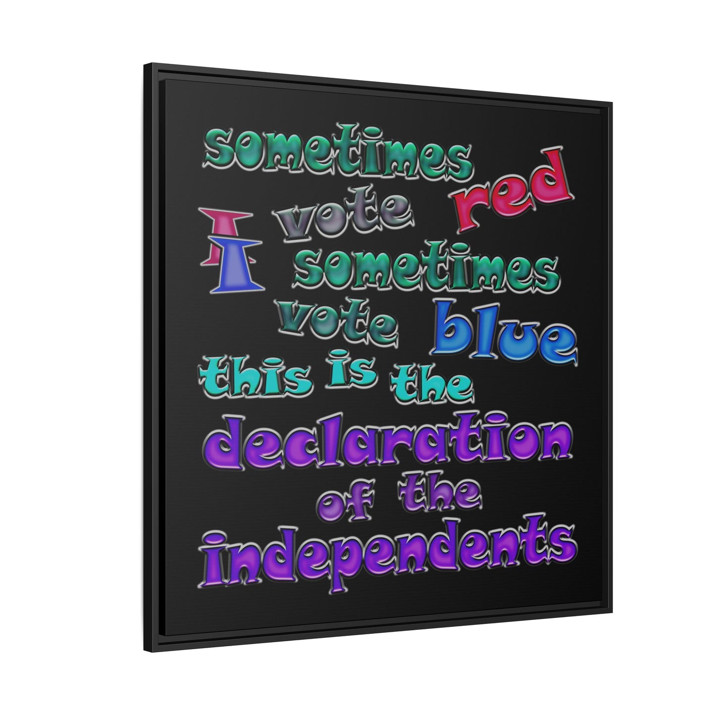 declaration of the independents - framed canvas art (black)