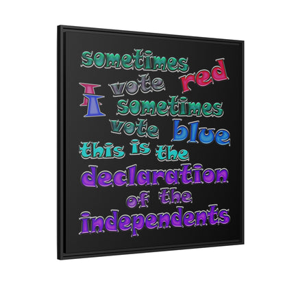 declaration of the independents - framed canvas art (black)