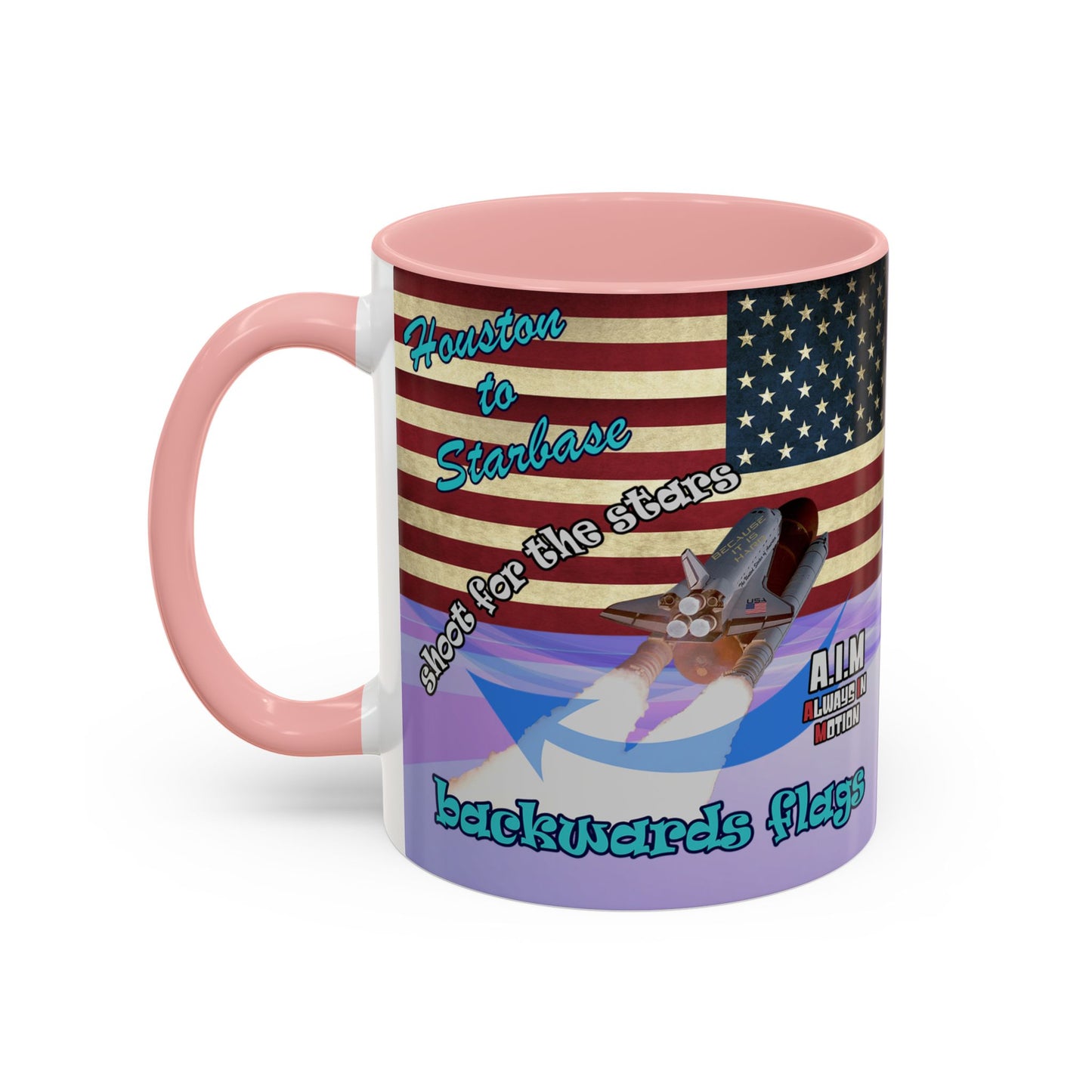 shoot for the stars - Accent Mug (light blue-pink wave)