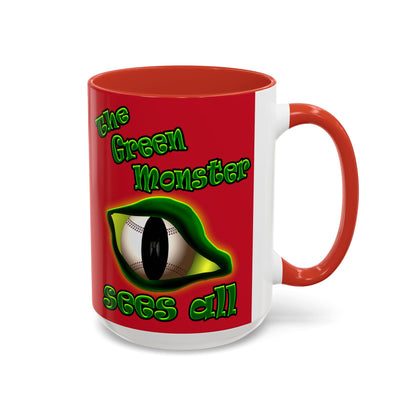 green monster - Accent Mug (dark red)