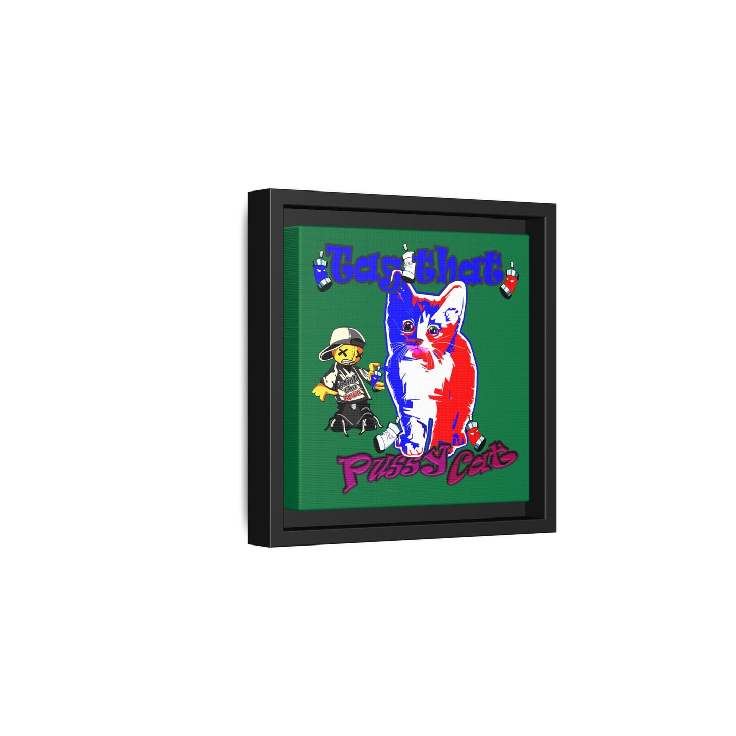 tag that - framed canvas art (dark green)