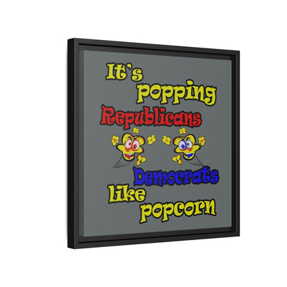 popping like popcorn - framed canvas art (dark grey)
