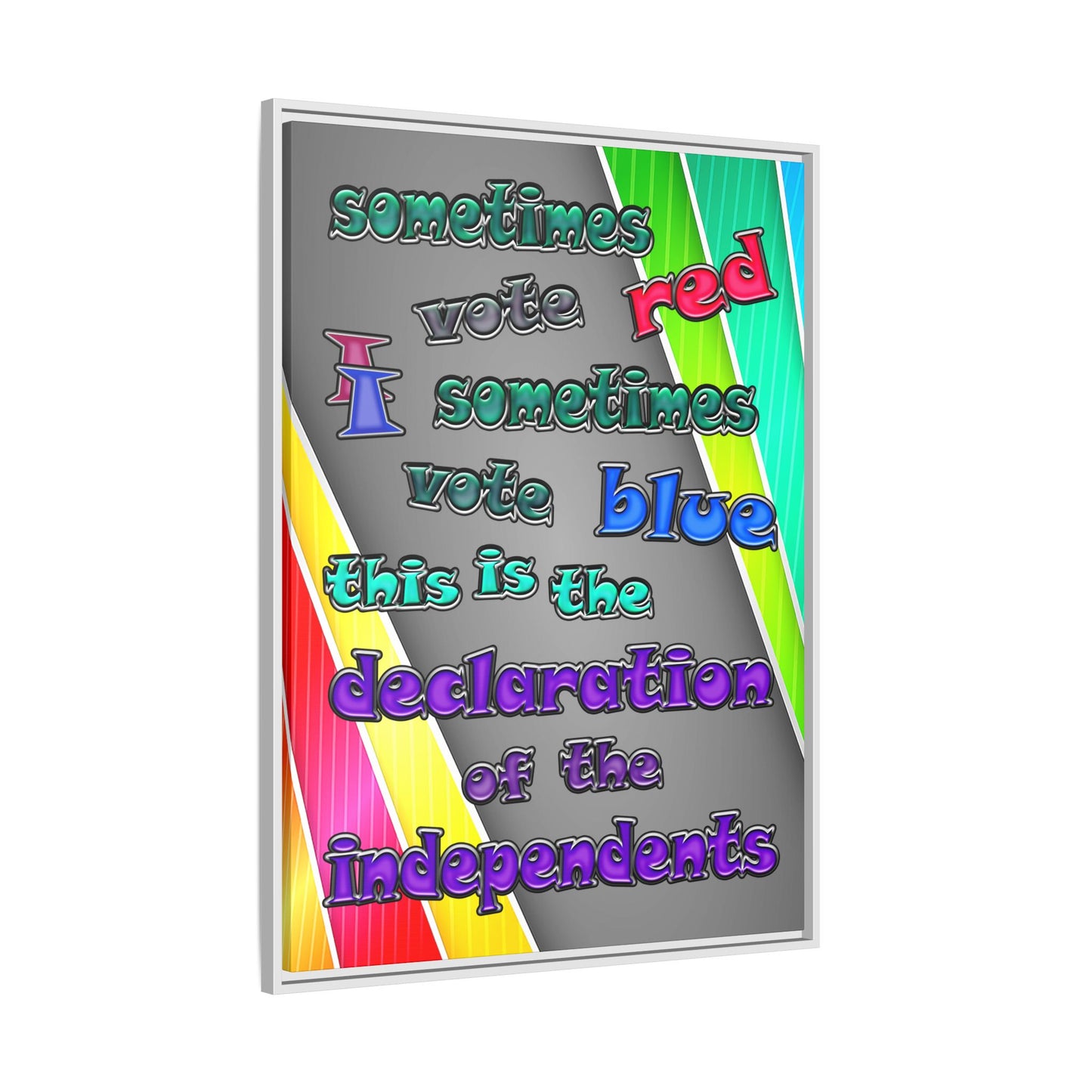 declaration of the independents - framed canvas art (rainbow split)