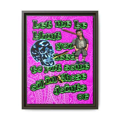 og - framed canvas art (pink swirl)