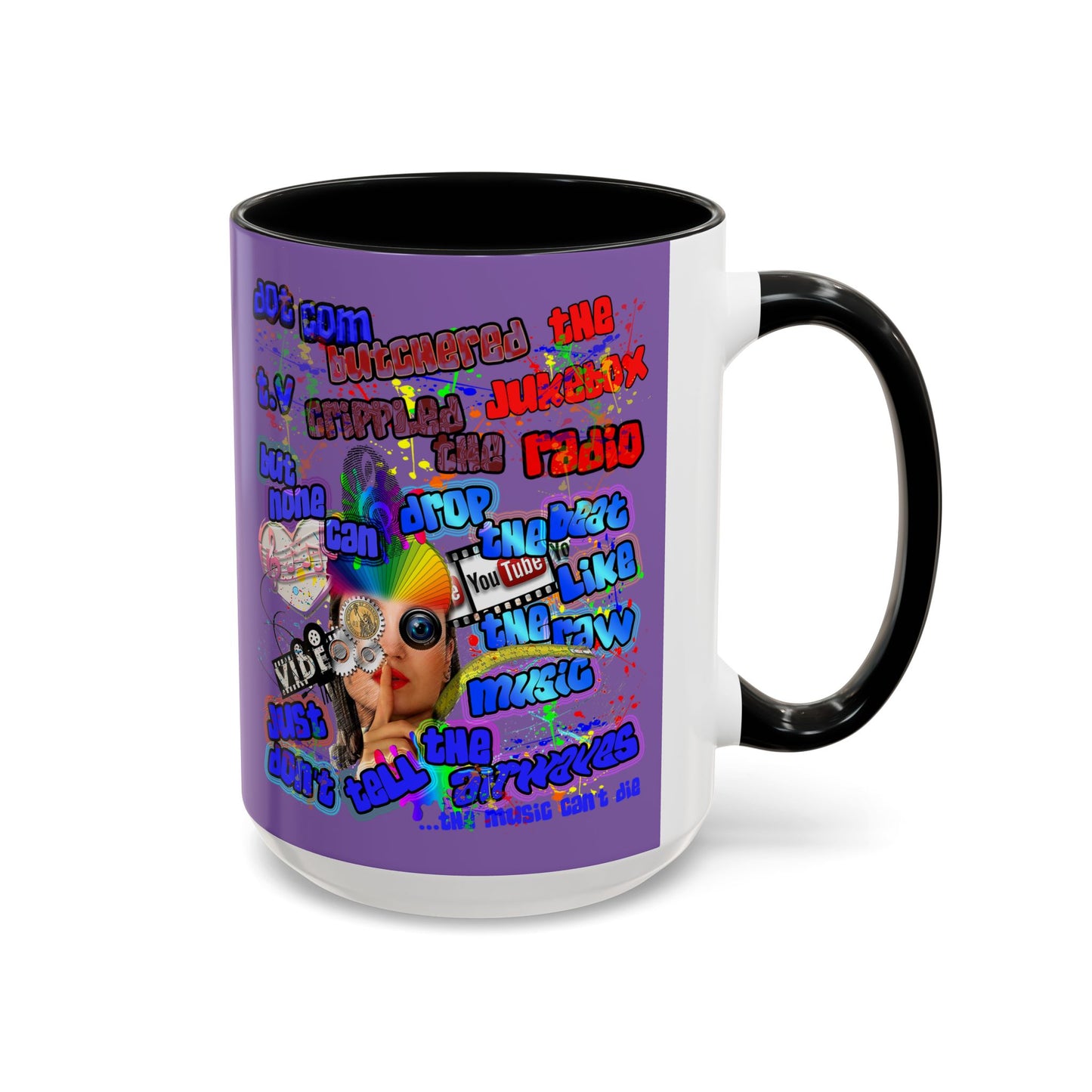 drop the beat - Accent Mug (light purple)