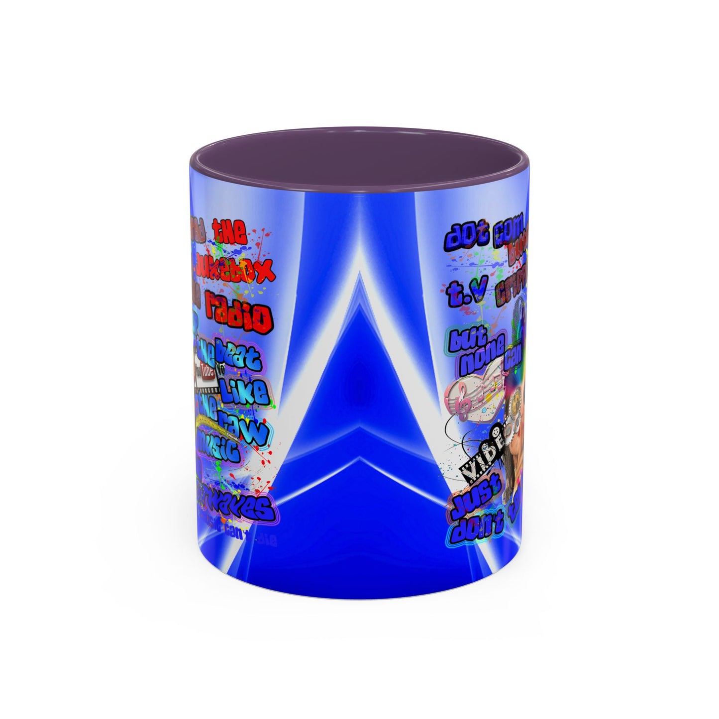 drop the beat - Accent Mug (blue-white wave)