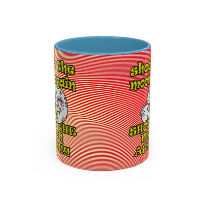 shoot the moon again - Accent Mug (yellow-orange wave)