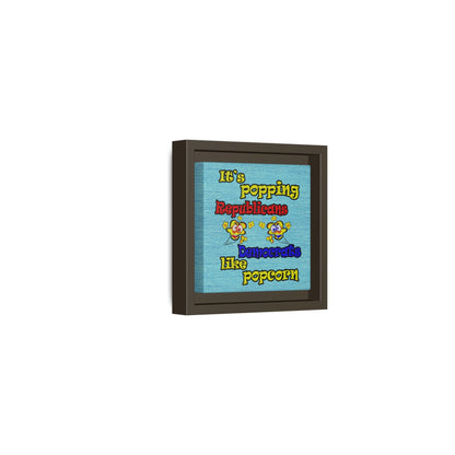 popping like popcorn - framed canvas art (faded dark blue)