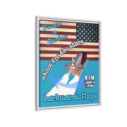shoot for the stars - framed canvas art (turquoise)