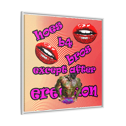 hoes b4 bros - framed canvas art (yellow-orange wave)