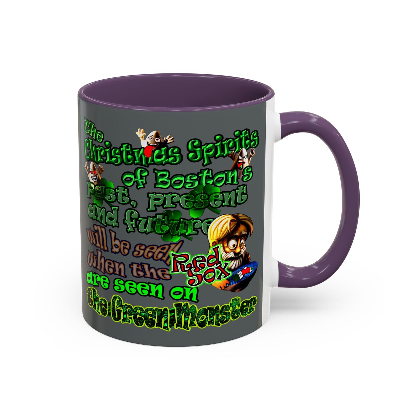 christmas spirits of boston - Accent Mug (dark grey)