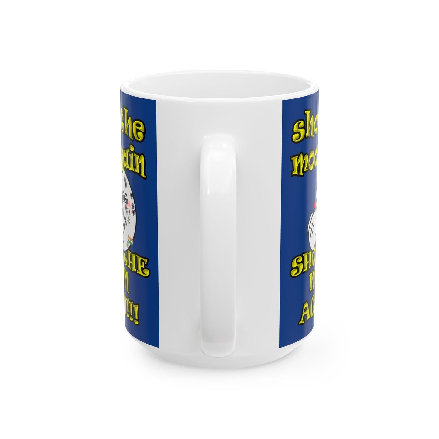 shoot the moon again - White Mug (dark blue)