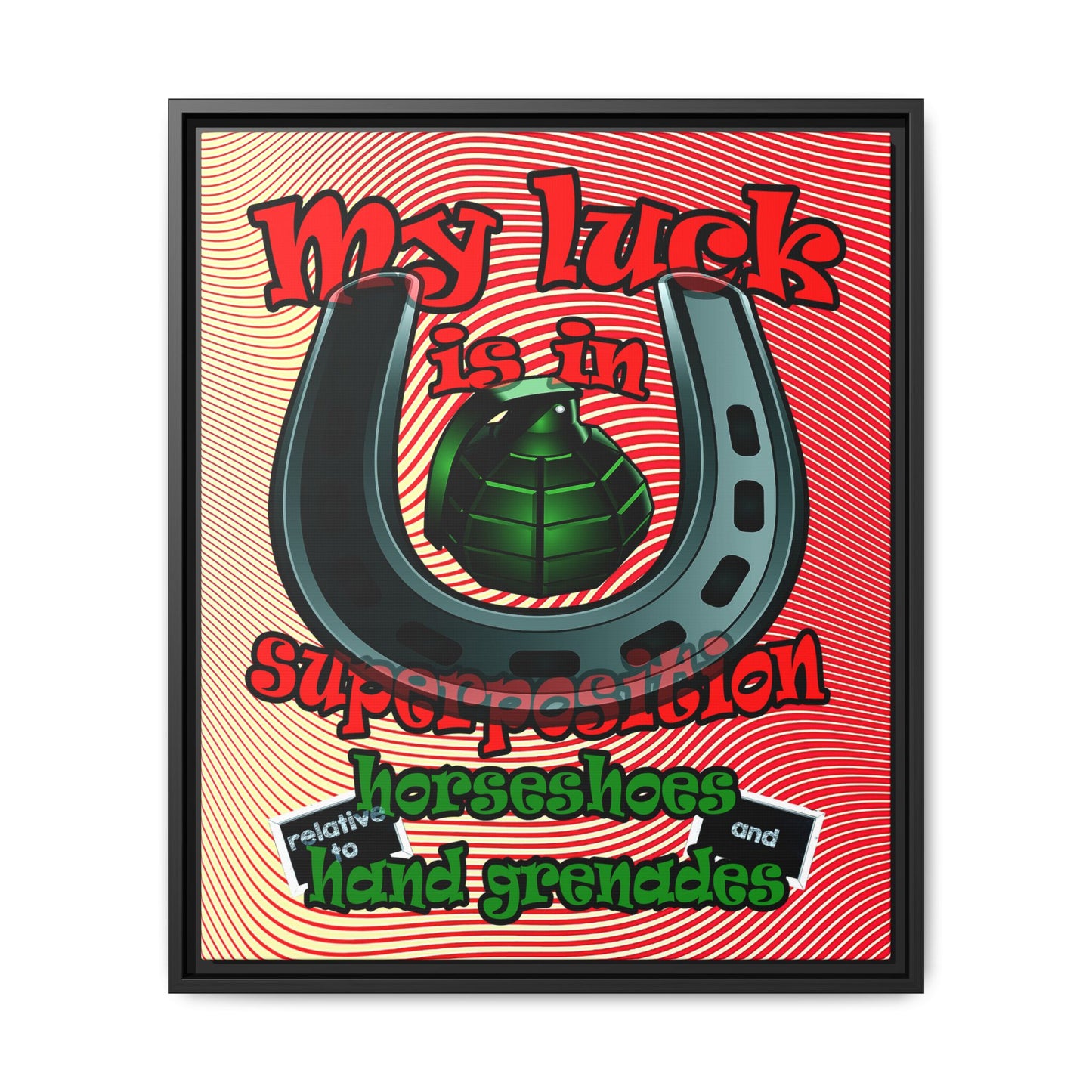 my luck - framed canvas art (yellow-orange wave)