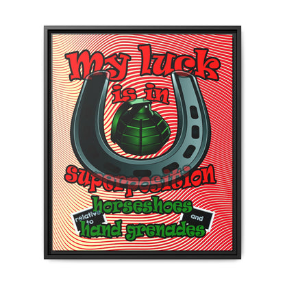 my luck - framed canvas art (yellow-orange wave)