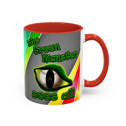 green monster - Accent Mug (rainbow split)