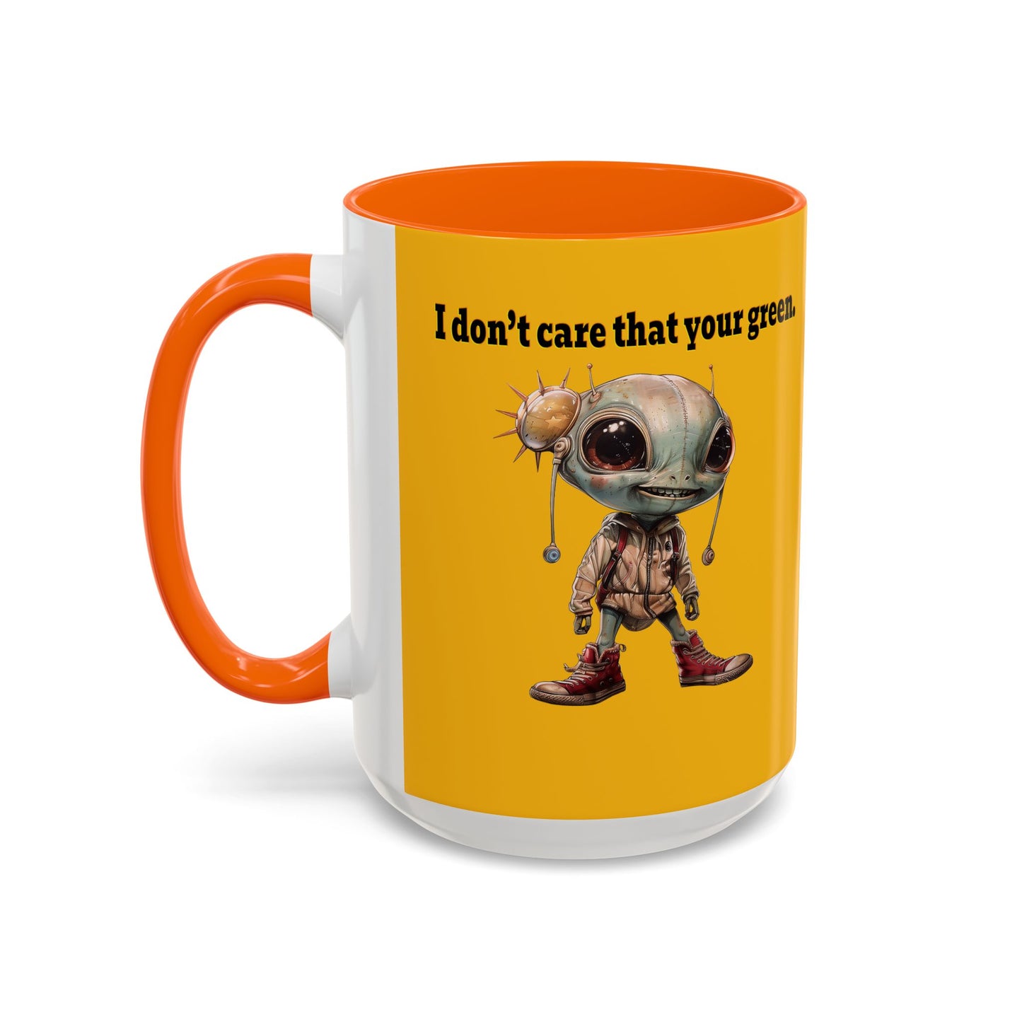 I don't care that your grey - Accent Mug (yellow)