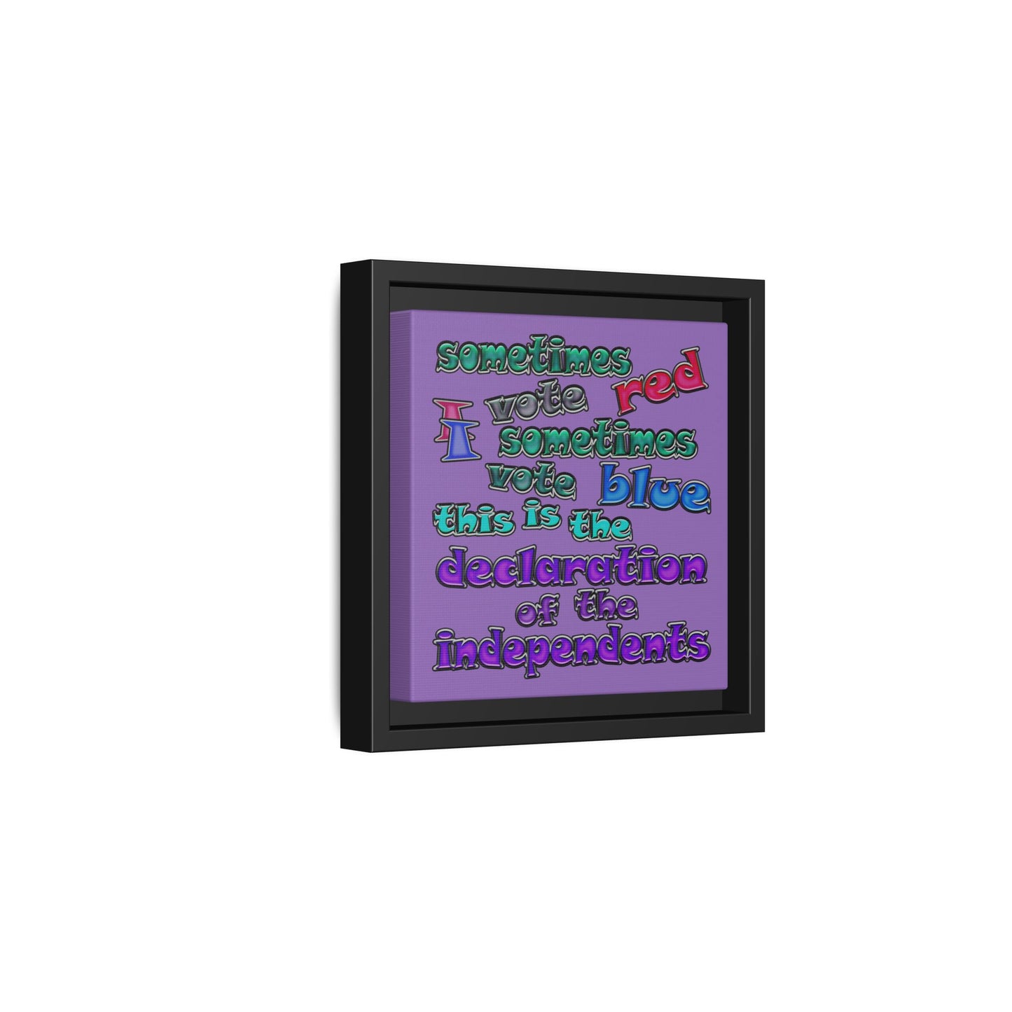 declaration of the independents - framed canvas art (light purple)