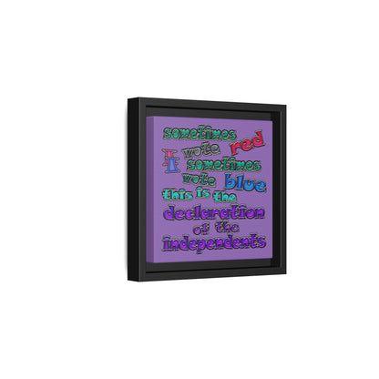 declaration of the independents - framed canvas art (light purple)