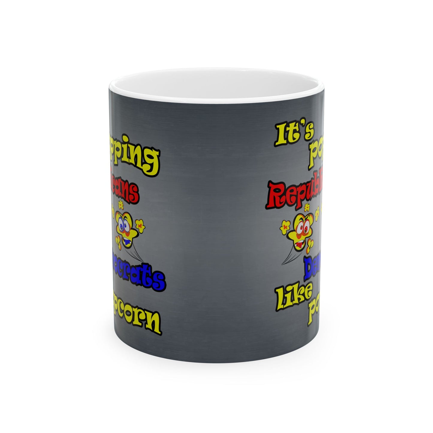 popping like popcorn - White Mug (grey-light grey)
